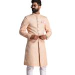 Lucknowi Chikankari Embroidered Peach Color Sherwani | Elegant Ethnic Wear | Jaipurio